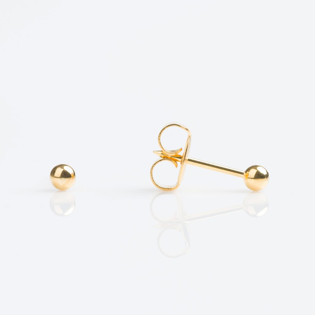 Studex Gold 3mm Ball Piercing Earrings