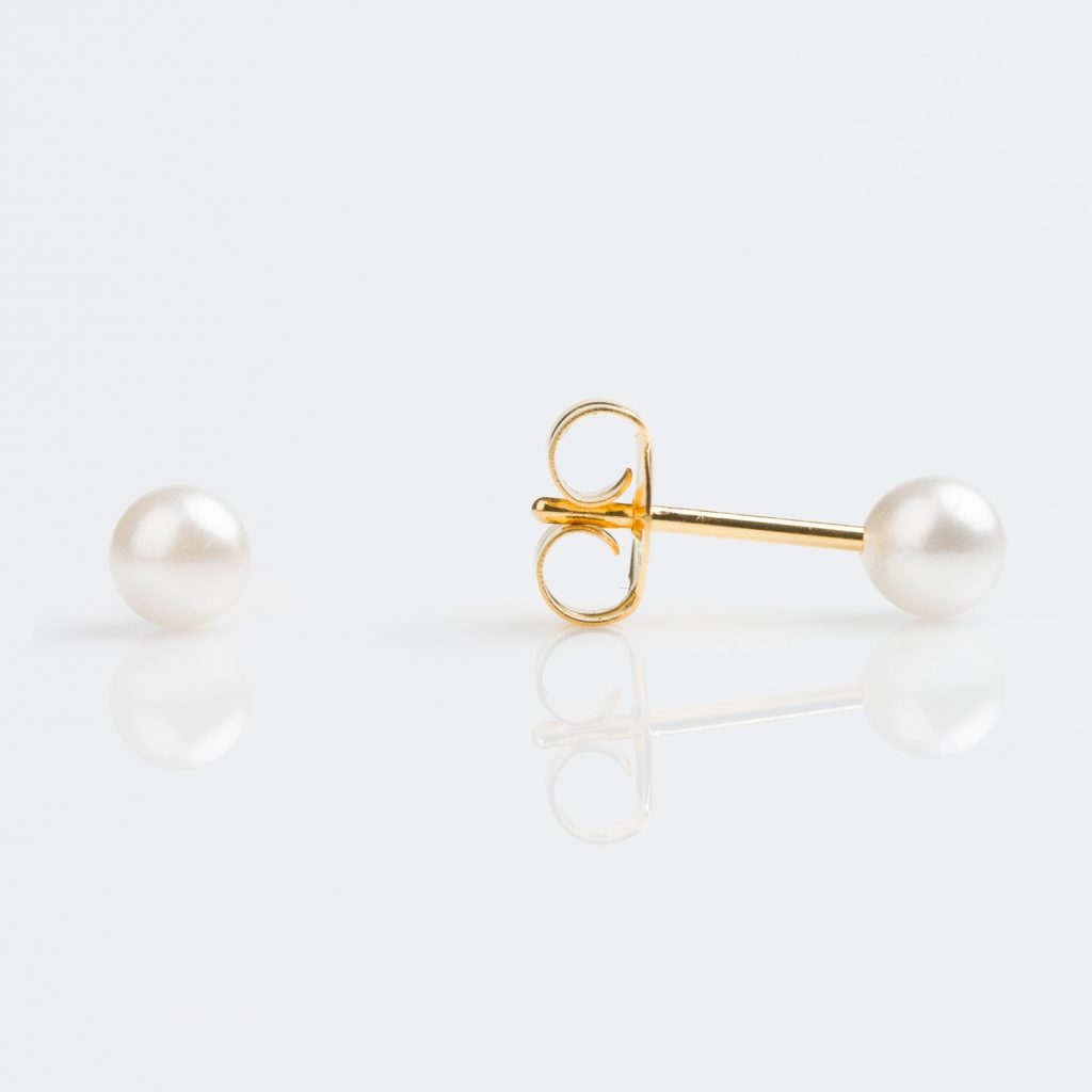 Studex Gold Plated 4mm Pearl Stud Earrings