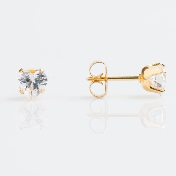 GOLD PLATED 5X5MM CUBIC ZIRCONIA HEART 2