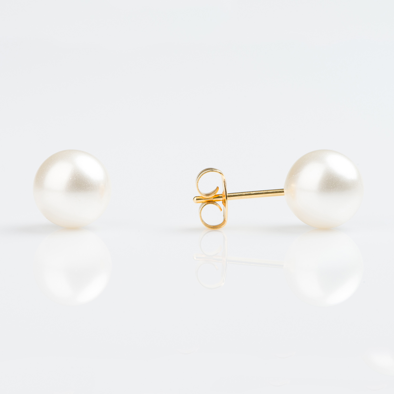 Hypoallergenic Studex Sensitive Gold Plated 8mm Pearl Earrings