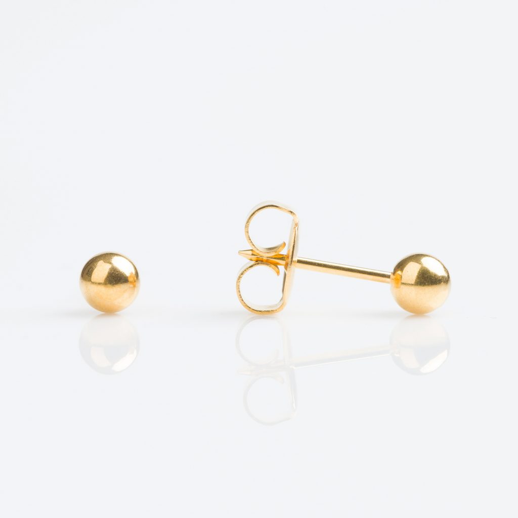 Studex Sensitive Gold Plated 4mm Ball Stud Earrings