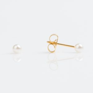 Studex Gold Plated 3mm White Pearl Earrings