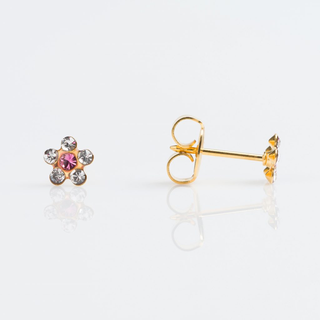 Studex tiny tips sensitive earrings gold Plated Daisy Light Rose ...