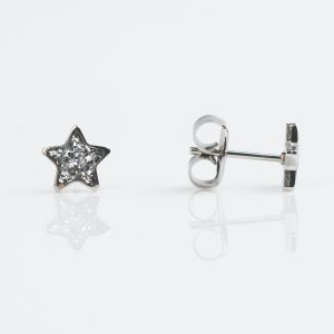 Studex Sensitive Stainless Clear Glitter Star Earrings