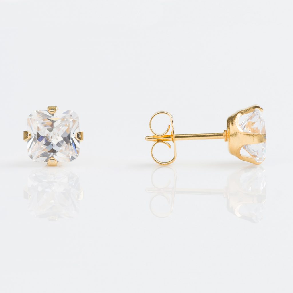 Studex Sensitive Gold Plated 6mm Cubic Zirconia Earrings