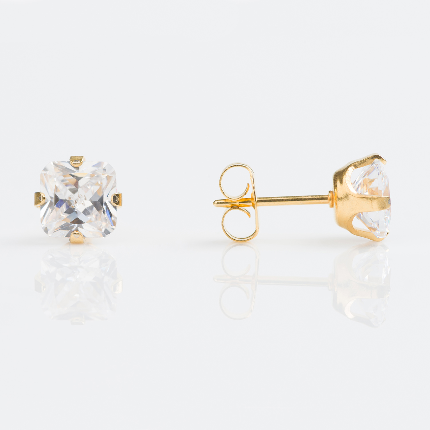 S6400STX – Studex Sensitive Gold Plated 6mm Cubic Zirconia Earrings