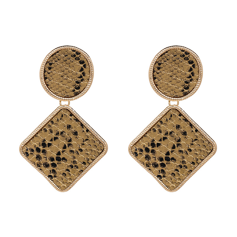 YK Beauty x-large Gold Plated Diamond Shape drop Brown Earrings