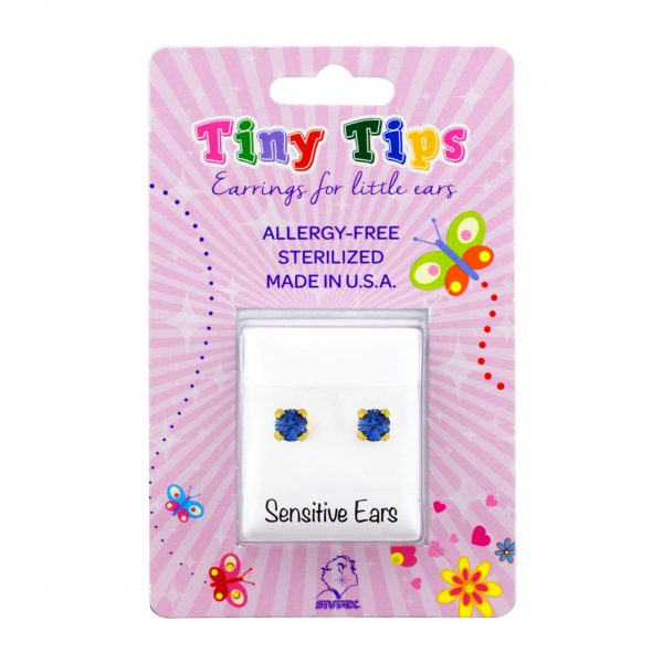 Tiny Tips Gold Plated Tiff. 3mm – September Sapphire