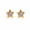Studex Tiny Tips Gold Plated 4mm Starlite April Crystal Stud Earring