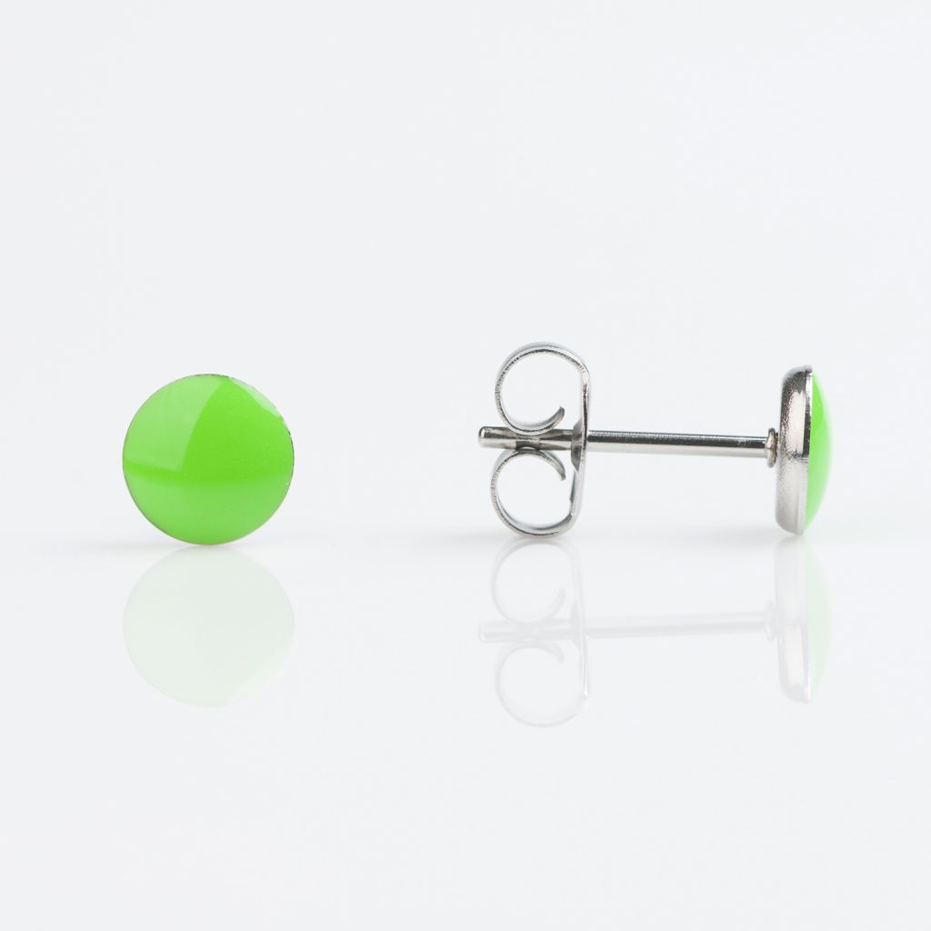Tiny Tips Stainless 5mm Novelty Neon Green Button