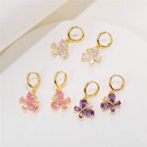 Summer Butterfly Collection18K Gold Plated Huggie Butterfly Hoop Earrings