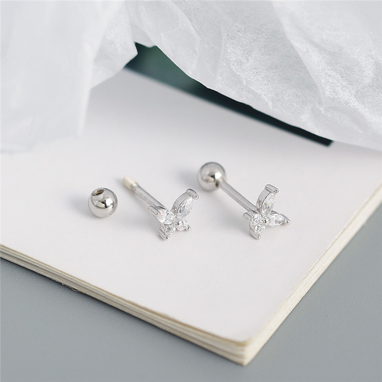 Silver butterfly earrings
