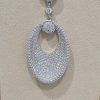 Rhodium Plated Necklace Oval Sharped Pendant