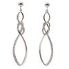 Rhodium Plated Silver Tangled Drop Earring