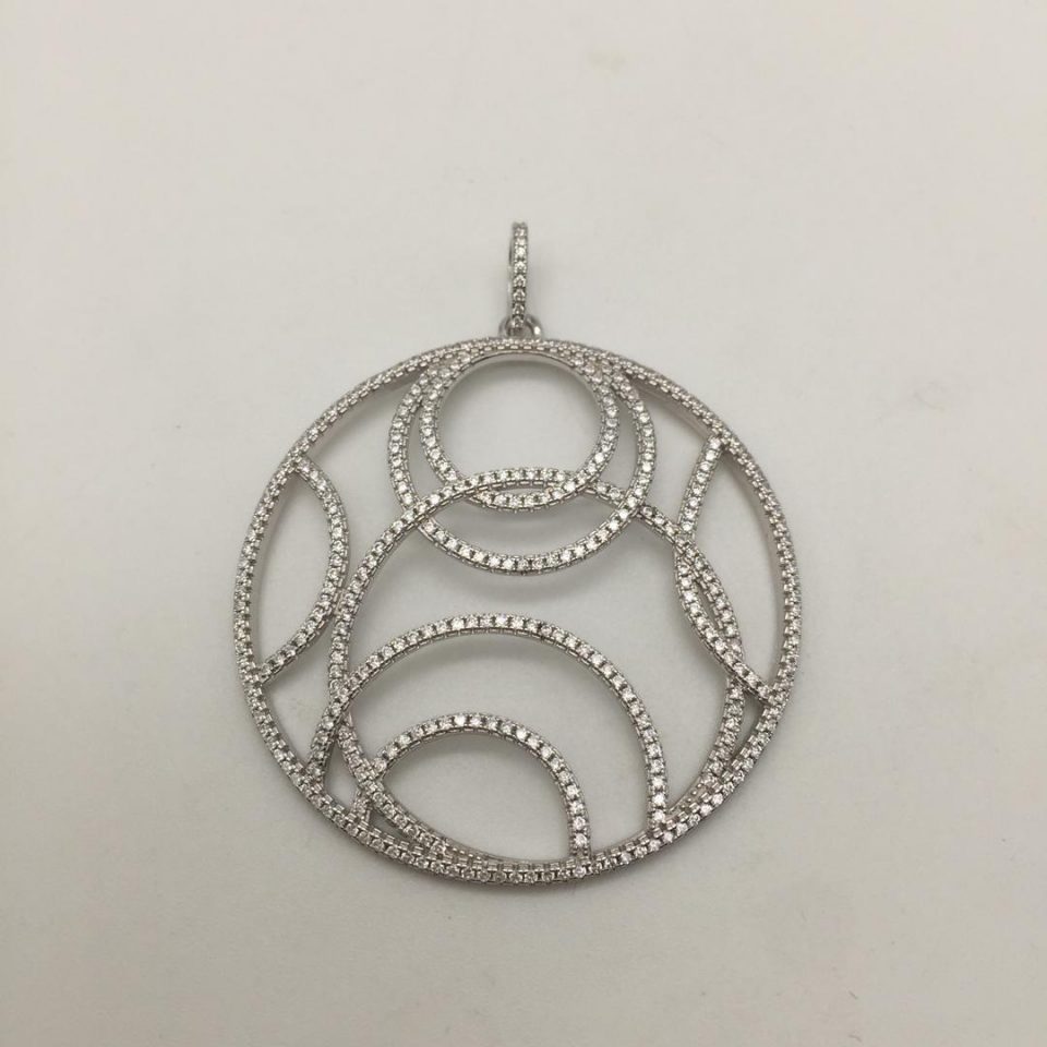 Rhodium Plated Round Necklace