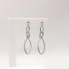 Rhodium Plated Silver Tangled Drop Earring