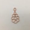 Rose Gold Plated Flower Drop Necklace With White Stones