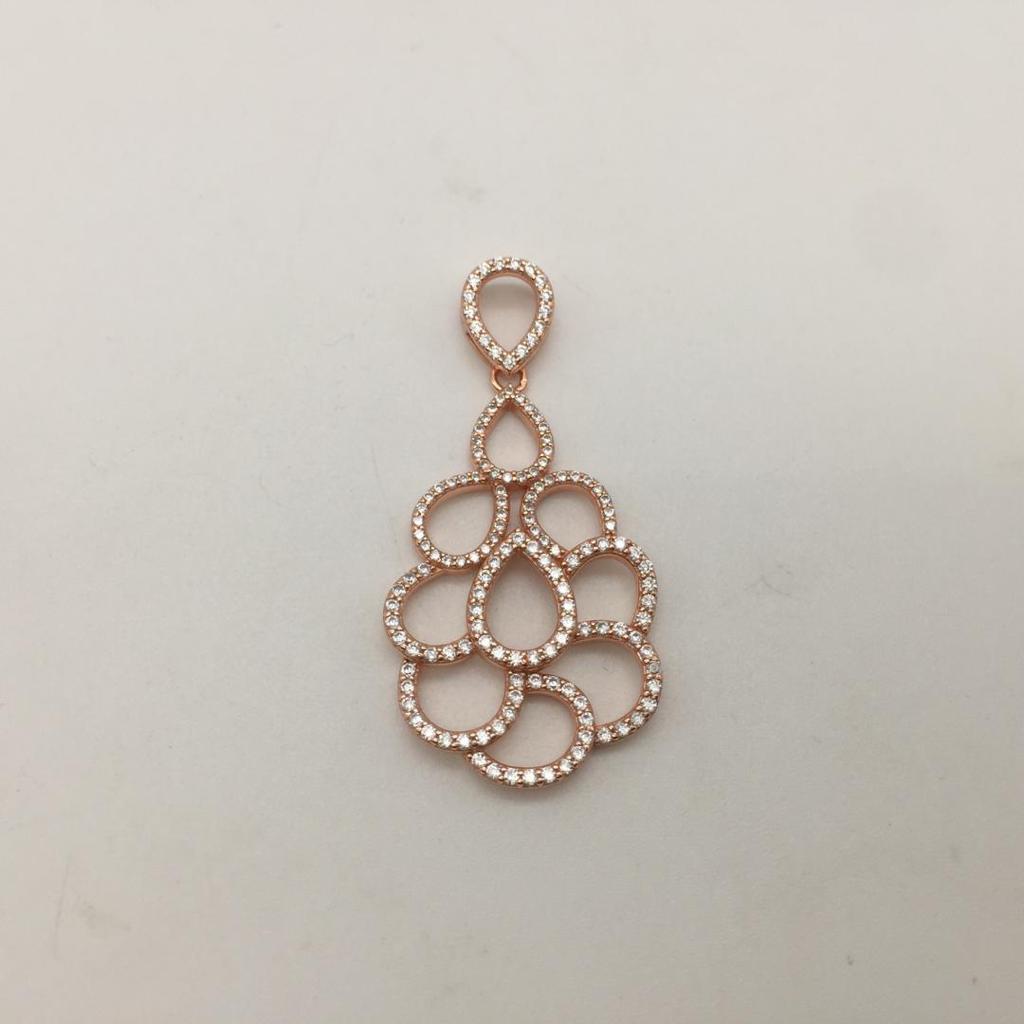 Rose Gold Plated Flower Drop Necklace