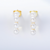 YK Beauty Gold Plated Sterling Silver Raining Pearls Earring