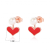 YK Beauty Rose Gold Plated Silver heart With Pearl