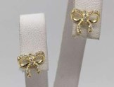 Gold Plated Kids Bow Stud earrings
