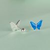 Chic and Timeless: Real 925 Sterling Silver Sterling Silver Butterfly Stud Earrings with Colour Glaze