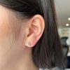 k Beauty Screwback Crown Stud Earrings – Regal 925 Silver with Rhodium Plating