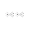 Silver Bowknot Earrings Fine 925 Sterling Silver Simple Synthetic Pearl Earrings