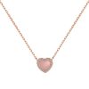 YK Beauty Pink Heart Rose Gold Necklace – 925 Silver