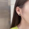 Yk Beauty Green Designer Flower 925 plated in Gold Stud Earrings