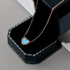 YK Beauty Blue Heart Rose Gold Necklace – 925 Silver