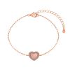 Heart Charm Bracelet Delicate Rose Gold-Plated 925 Sterling Silver with 5A Grade Zircon