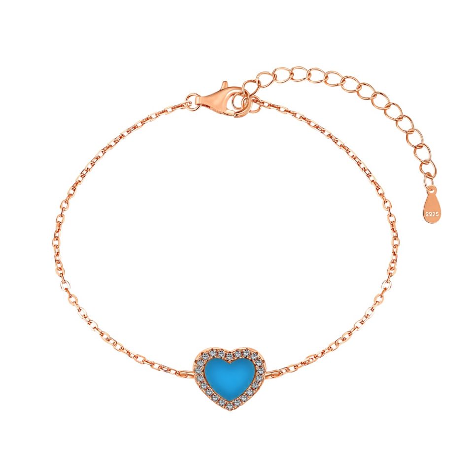 Blue Heart Charm Bracelet