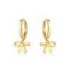 Elegant Silver Gold-Plated Bow Hoop Earrings – Dainty Drop Design