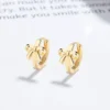 Mini Glitzs 925 Silver Huggie Bow Gold Earrings