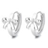 Mini Glitzs 925 Silver Huggie Bow Silver Earrings
