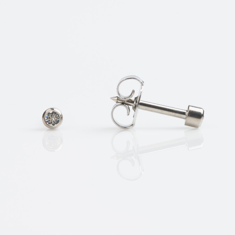 Studex April Earrings - Studex Plus Mini April Crystal Bezel