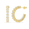 Gold Plated Hoop Earrings - 14K Gold Plated Hoop Earrings wi