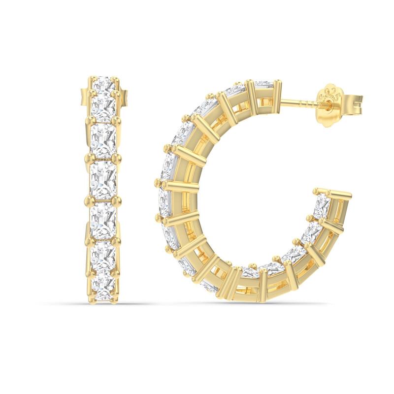 Gold Plated Hoop Earrings - 14K Gold Plated Hoop Earrings wi