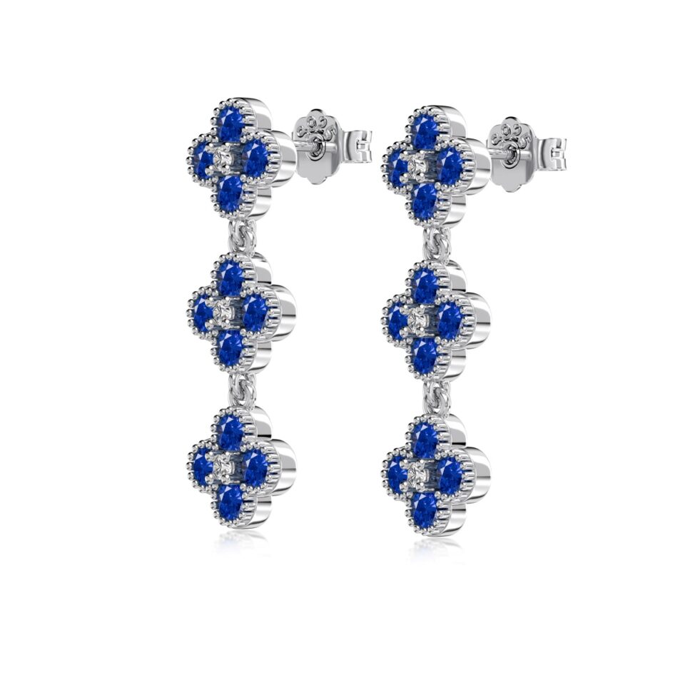 Blue Zircon Jewelry Set - Elegant Blue Zircon Drop Earrings