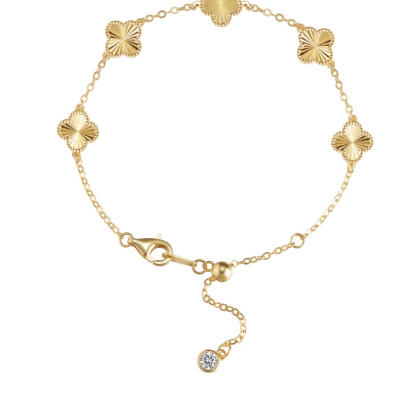 925 Silver Clover Bracelet Elegant Gold-Plated 925 Silver...