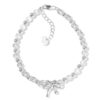 925 Silver Crystal Bracelet Elegant Crystal-Adorned Silve...