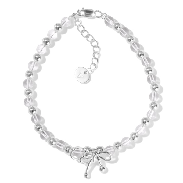 925 Silver Crystal Bracelet Elegant Crystal-Adorned Silve...